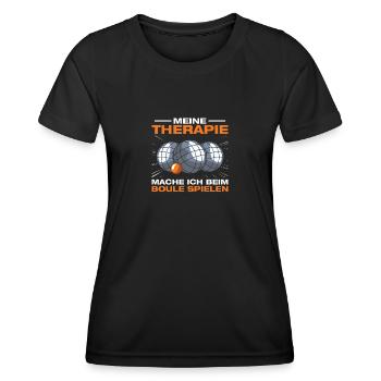 My therapy Petanque Boule Boule player - Women's Functional T-Shirt - black - Front - AI Model Female 172 light (172cm)