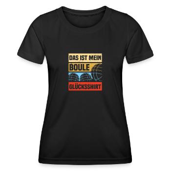 Petanque Boule GLücksshirt Boule player - Women's Functional T-Shirt - black - Front - AI Model Female 172 light (172cm)