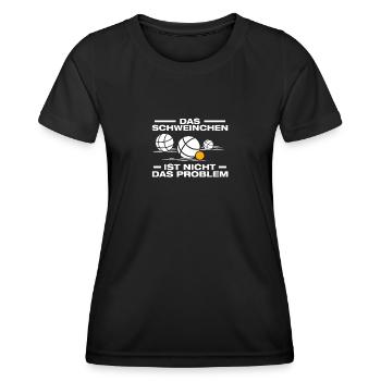 The Piggy Petanque Boule Boule Player - Women's Functional T-Shirt - black - Front - AI Model Female 172 light (172cm)
