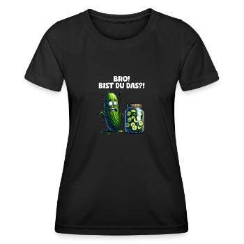 Bro! Is that you?! Cucumber Pickle Cucumber Lovers - Women's Functional T-Shirt - black - Front - AI Model Female 172 light (172cm)