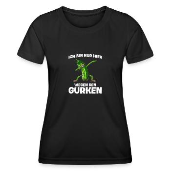 Because of the cucumbers cucumber pickle cucumber lovers - Women's Functional T-Shirt - black - Front - AI Model Female 172 light (172cm)