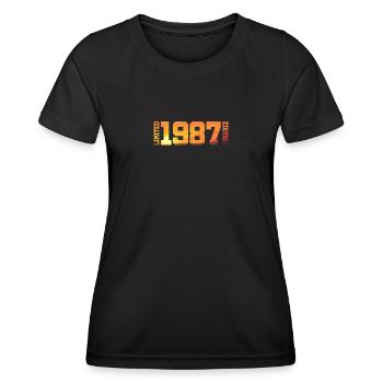 37e anniversaire Né en 1987 Cadeau d’anniversaire - T-shirt sport Femme - noir - Devant - AI Model Female 172 light (172cm)