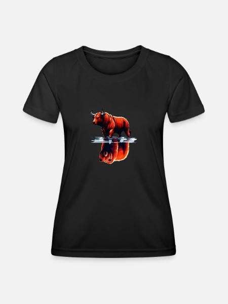 Bull and Bear Stock Market Stock Market Trader - Women's Functional T-Shirt - black