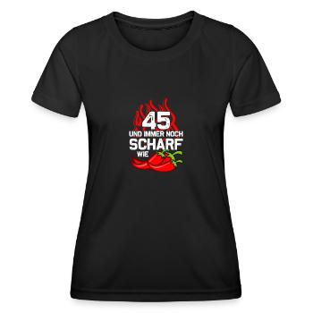 45th Birthday Born 1980's Birthday Gift - Women's Functional T-Shirt - black - Front - AI Model Female 172 light (172cm)