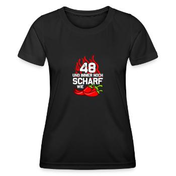 48th Birthday Born 1977 Birthday Gift - Women's Functional T-Shirt - black - Front - AI Model Female 172 light (172cm)