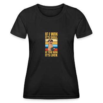 If i win it's skill Kegel Kegler Sportkegler - Women's Functional T-Shirt - black - Front - AI Model Female 172 light (172cm)