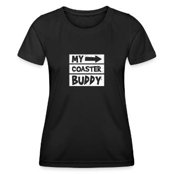 Coaster Buddy Amusement Park Montagnes russes - T-shirt sport Femme - noir - Devant - AI Model Female 172 light (172cm)