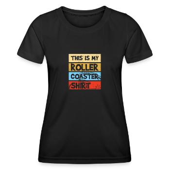 Mes montagnes russes de parc d’attractions - T-shirt sport Femme - noir - Devant - AI Model Female 172 light (172cm)