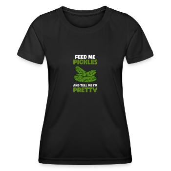 Feed me Pickles Funny Cucumber Cucumber Lover - Women's Functional T-Shirt - black - Front - AI Model Female 172 light (172cm)
