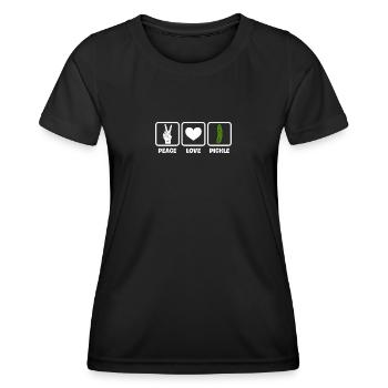 Peace Love Pickles Funny Cucumber Cucumber Lover - Women's Functional T-Shirt - black - Front - AI Model Female 172 light (172cm)
