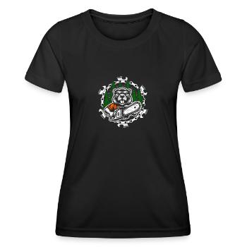 Biber Kettensäge Holzfäller Waldarbeiter Forstwirt - Frauen Funktions-T-Shirt - Schwarz - Vorne - AI Model Female 172 light (172cm)