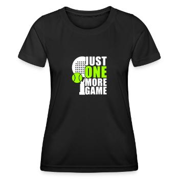 Just one more game lustiges Padelball Spieler - Frauen Funktions-T-Shirt - Schwarz - Vorne - AI Model Female 172 light (172cm)