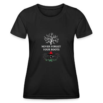 La Libye n’oublie jamais ses racines - T-shirt sport Femme - noir - Devant - AI Model Female 172 light (172cm)