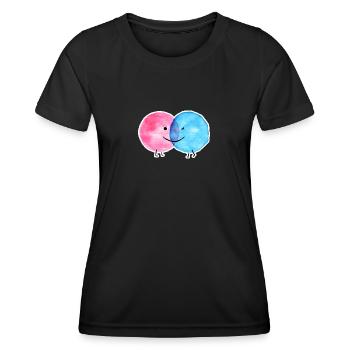 DOTLOVE ICH LIEBE DICH WASSERFARBE - Frauen Funktions-T-Shirt - Schwarz - Vorne - AI Model Female 172 light (172cm)