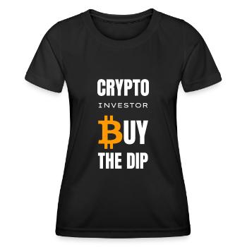 Crypto Investor Bitcoin Kaufen Sie den Dip - Frauen Funktions-T-Shirt - Schwarz - Vorne - AI Model Female 172 light (172cm)