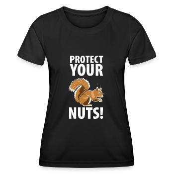 Squirrel Eichhörnchen Dieb Tierpfleger - Frauen Funktions-T-Shirt - Schwarz - Vorne - AI Model Female 172 light (172cm)