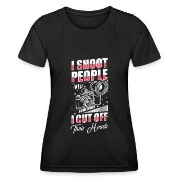 Fotograf Fotografin Bild - Frauen Funktions-T-Shirt - Schwarz - Vorne - AI Model Female 172 light (172cm)