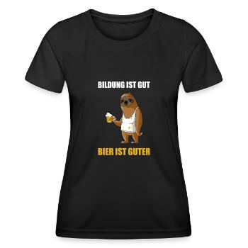 Bier Biergarten Saufen Party Geschenk - Frauen Funktions-T-Shirt - Schwarz - Vorne - AI Model Female 172 light (172cm)