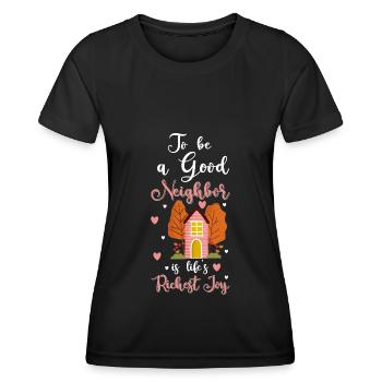 Nachbar Freundschaft Bier Alkohol - Frauen Funktions-T-Shirt - Schwarz - Vorne - AI Model Female 172 light (172cm)