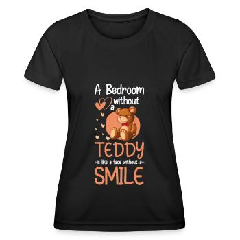 Bär Spielzeug Kuschelbär - Frauen Funktions-T-Shirt - Schwarz - Vorne - AI Model Female 172 light (172cm)
