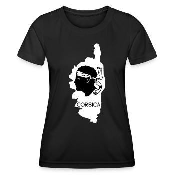 Île de Corse avec carte de France avec tête de pirate - T-shirt sport Femme - noir - Devant - AI Model Female 172 light (172cm)