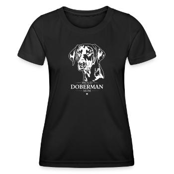Doberman Mom Dog Dog Doberman Wilsigns - Women's Functional T-Shirt - black - Front - AI Model Female 172 light (172cm)