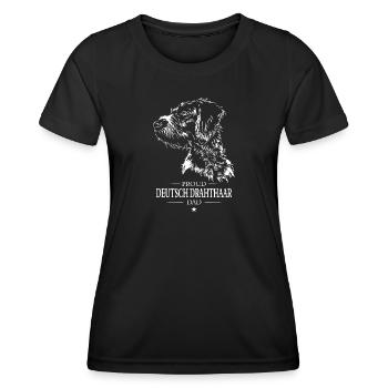 German Wirehaired Dad Dogs Dog Wilsigns - Women's Functional T-Shirt - black - Front - AI Model Female 172 light (172cm)