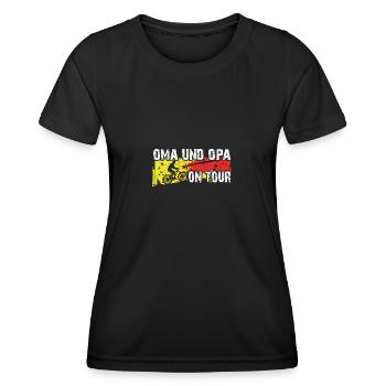 Oma und Opa on Tour auf gemeinsamer Radtour - Frauen Funktions-T-Shirt - Schwarz - Vorne - AI Model Female 172 light (172cm)