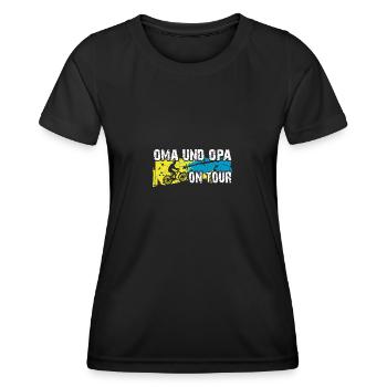 Oma und Opa auf Tour auf gemeinsamer Radtour - Frauen Funktions-T-Shirt - Schwarz - Vorne - AI Model Female 172 light (172cm)