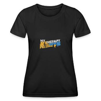 Riding a bike is my therapy - Women's Functional T-Shirt - black - Front - AI Model Female 172 light (172cm)