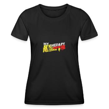 Bicycle biking is my therapy - Women's Functional T-Shirt - black - Front - AI Model Female 172 light (172cm)