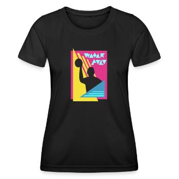 Retro Cool Water Polo Club - Wasserball Design - Frauen Funktions-T-Shirt - Schwarz - Vorne - AI Model Female 172 light (172cm)