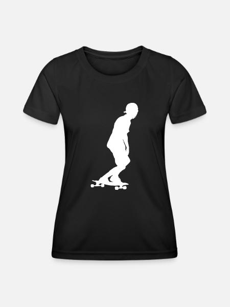 Downhill Longboarding - Frauen Funktions-T-Shirt - Schwarz