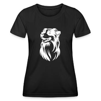 Berger australien Portrait de chien flou - T-shirt sport Femme - noir - Devant - AI Model Female 172 light (172cm)