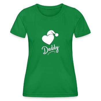 Warm Daddy" - Women's Functional T-Shirt - kelly green - Front - AI Model Female 172 dark (172cm)