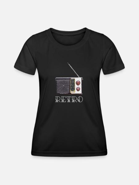 Altes Radio - Frauen Funktions-T-Shirt - Schwarz