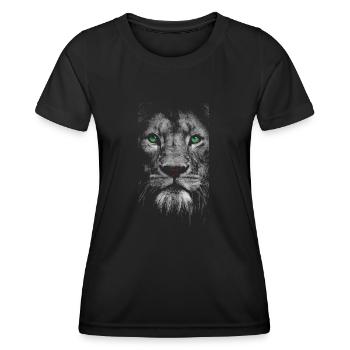 Lyon Gesicht - Frauen Funktions-T-Shirt - Schwarz - Vorne - AI Model Female 172 light (172cm)