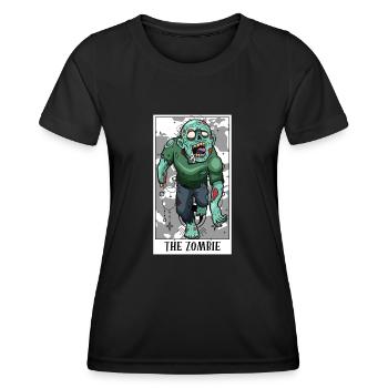 Funny The Zombie Tarot Card For Tarot Cards - Frauen Funktions-T-Shirt - Schwarz - Vorne - AI Model Female 172 light (172cm)