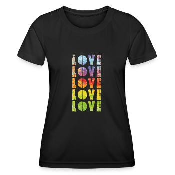 LOVE - Frauen Funktions-T-Shirt - Schwarz - Vorne - AI Model Female 172 light (172cm)