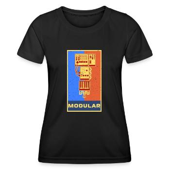 Synthesizer Synth Keyboard Elektronische Musiker - Frauen Funktions-T-Shirt - Schwarz - Vorne - AI Model Female 172 light (172cm)