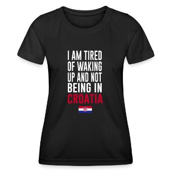 Kroatien kroatische Flagge Spruch - Frauen Funktions-T-Shirt - Schwarz - Vorne - AI Model Female 172 light (172cm)