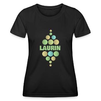 First name Laurin - Women's Functional T-Shirt - black - Front - AI Model Female 172 light (172cm)