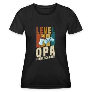 Level Opa Freigeschaltet - Frauen Funktions-T-Shirt - Schwarz - Vorne - AI Model Female 172 light (172cm)