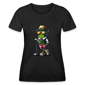 Lustige Golf Gurken Grafik Für Alle - Frauen Funktions-T-Shirt - Schwarz - Vorne - AI Model Female 172 light (172cm)