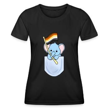 Éléphant en poche Gay Bear Pride - T-shirt sport Femme - noir - Devant - AI Model Female 172 light (172cm)