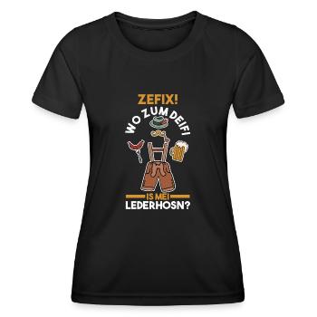 Trachten München Dirndl - Frauen Funktions-T-Shirt - Schwarz - Vorne - AI Model Female 172 light (172cm)