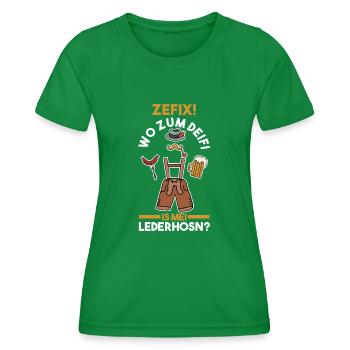 Trachten München Dirndl - Frauen Funktions-T-Shirt - Kelly Green - Vorne - AI Model Female 172 dark (172cm)