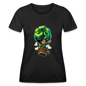 Ballooning Leprechaun (Irish Leprechaun) - Women's Functional T-Shirt - black - Front - AI Model Female 172 light (172cm)