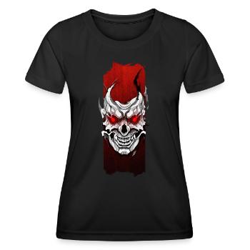 Spectre éthéré : Crâne obsédant - T-shirt sport Femme - noir - Devant - AI Model Female 172 light (172cm)