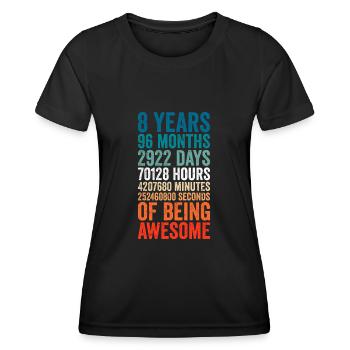 8th anniversary gift, 8th wedding anniversary gift - Frauen Funktions-T-Shirt - Schwarz - Vorne - AI Model Female 172 light (172cm)